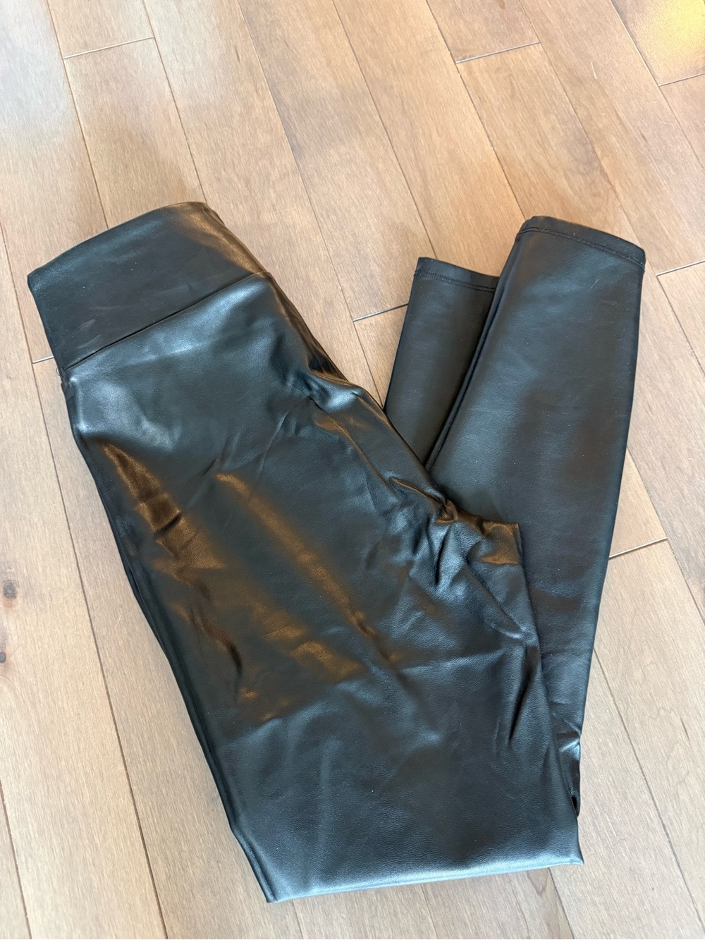 Abercrombie & Fitch Black Faux Leather Jeggings